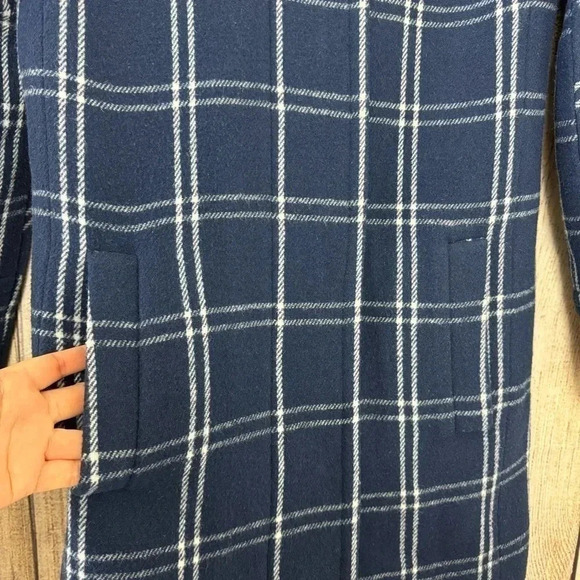 J.Crew Womens cocoon Stadium windowpane Wool blend coat size 0 petite - Picture 14 of 14